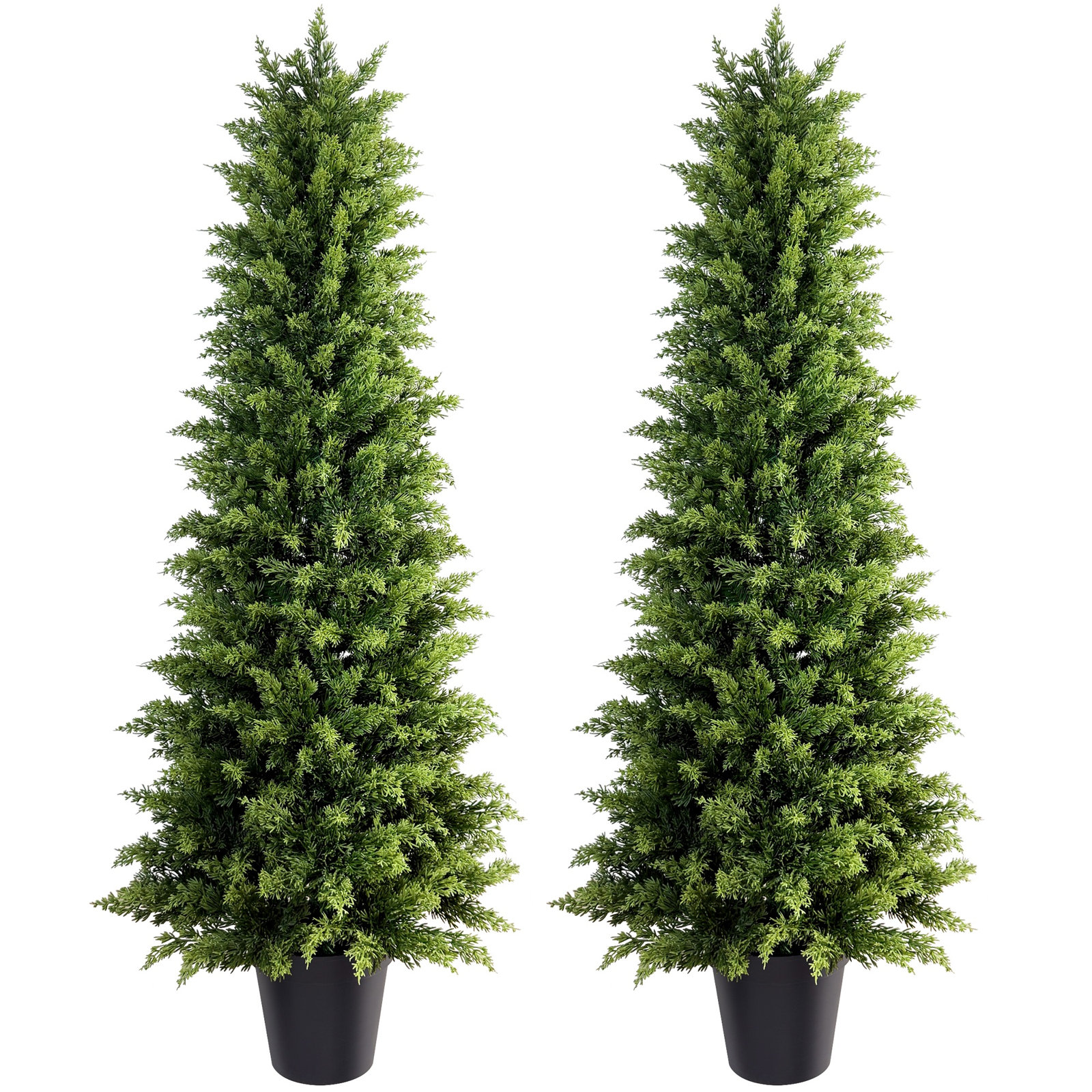 60" Cypress Topiary in Pot, 60.24'' H x 15.75'' W x 15.75'' D