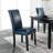 LUMERA Collection Upholstered Parsons Dining Chair with Nailhead Trim, High Back Faux Leather Side Chair, Blue-1840521166
