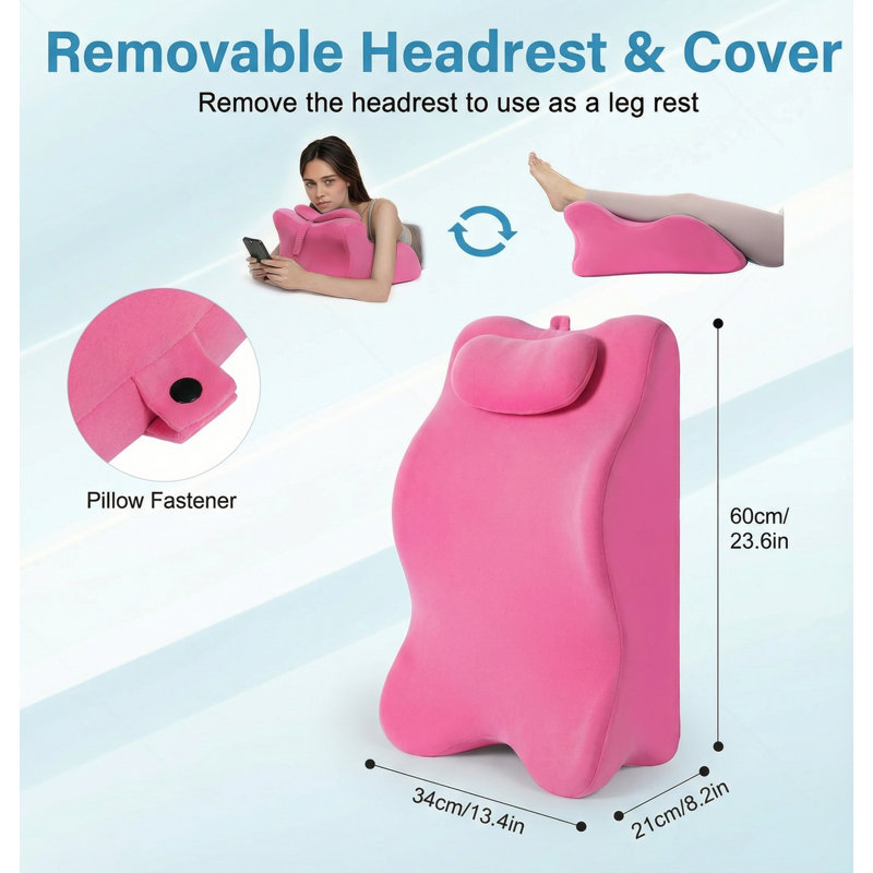 Oreiller multifonctionnel en mousse à mémoire de forme - Coussin de lecture pour soutien du dos ergonomique, housse lavable