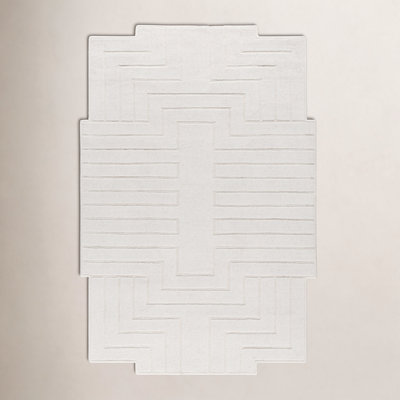 Loretto Hand-Loomed White Wool Rug