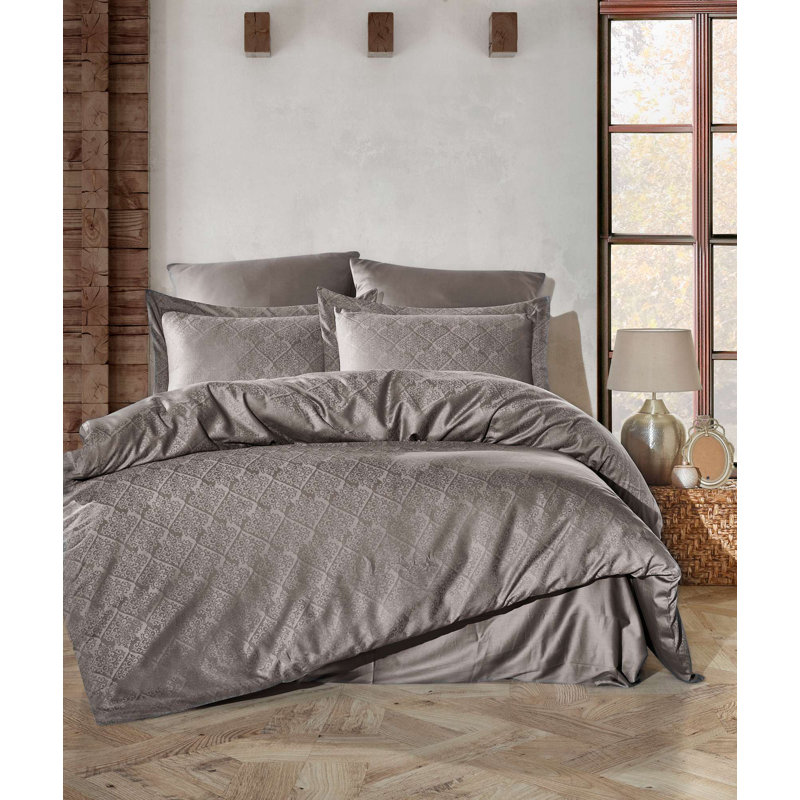 Satin Quilt Cover Set, Mink