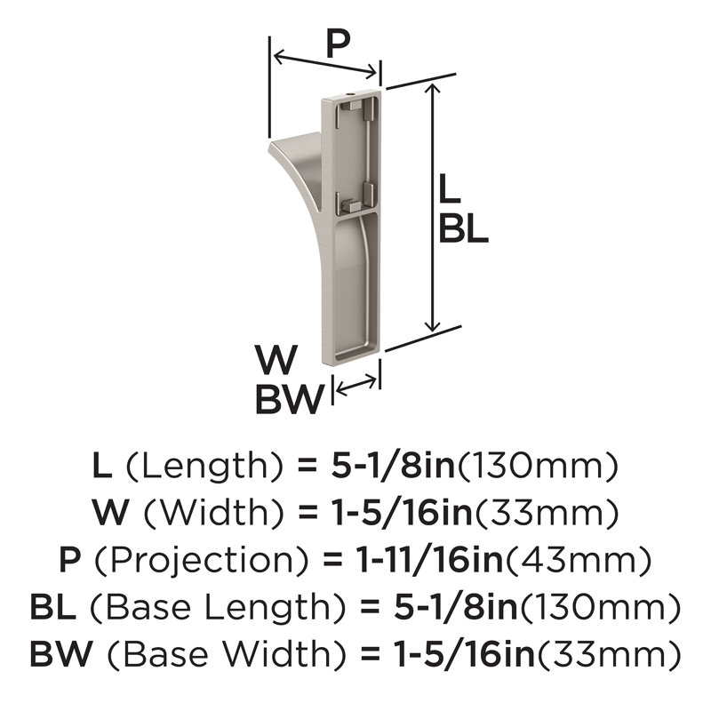 Crochet mural Apex, Nickel satiné