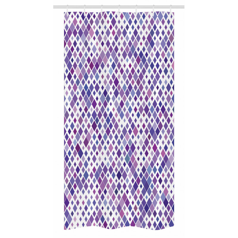 Geometric Shower Curtain with Hooks Included, 36" W x 72" L