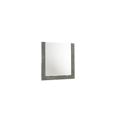 Elara Mirror – Twotone Highgloss Marble & Lacquer Frame With Large Reflective Surface And Elegant Design Gray(Includes Mirror Only) 