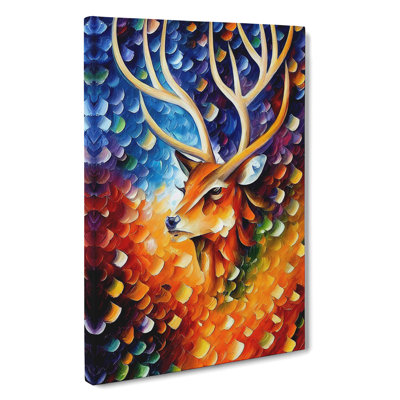 XC1022-4173X Stag Portrait No.1 - Wrapped Canvas Print