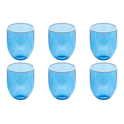 Verre à vin sans pied en acrylique Contrast - bleu - 15 oz