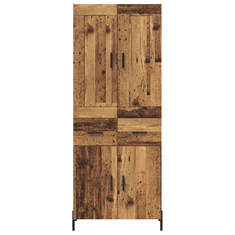  Highboard 2 Pcs Old Wood Engineered Wood, Old Wood