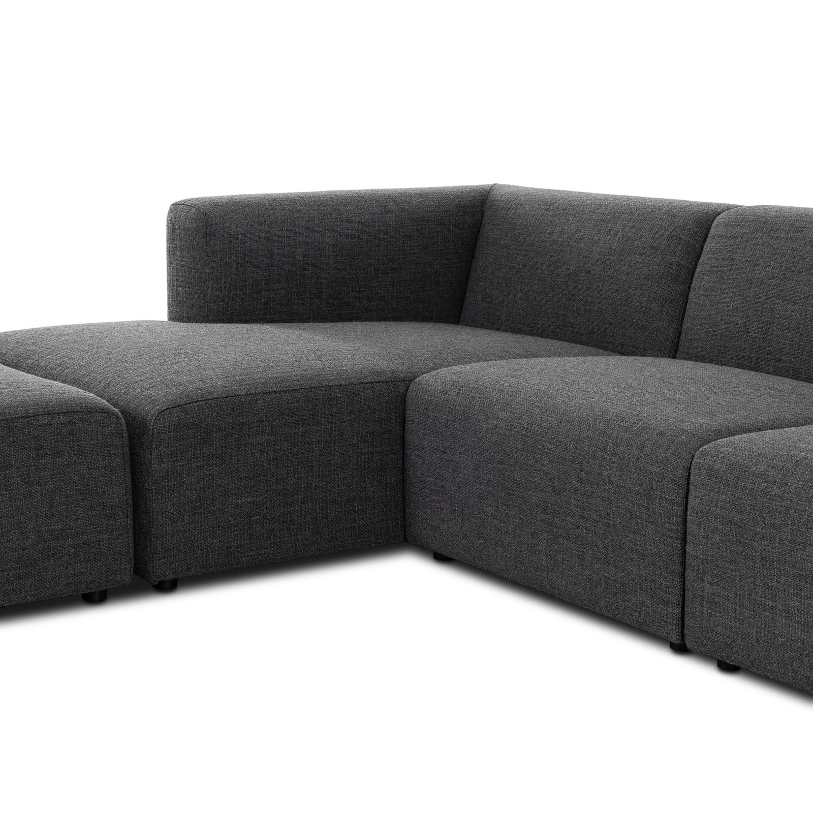 Sectional, Left Hand Facing, Saxon Charcoal Polyester Blend