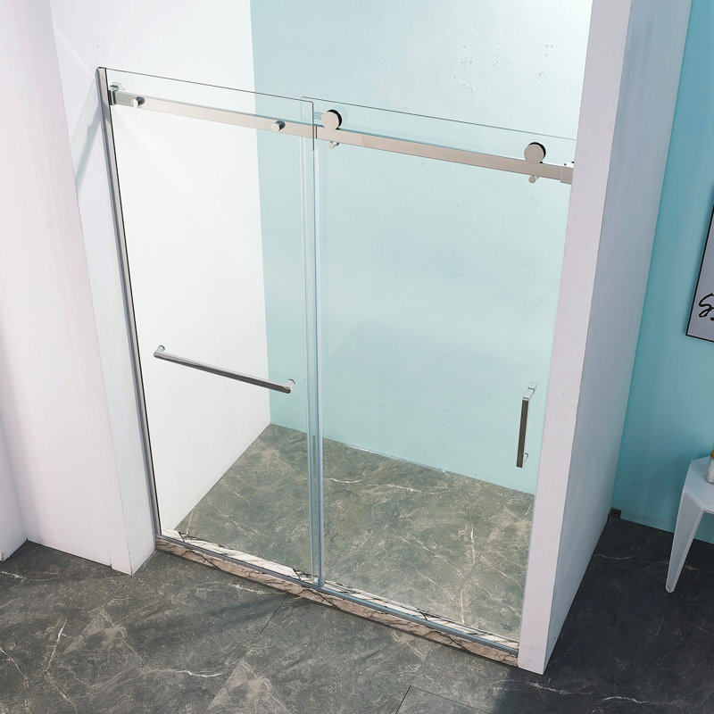 Porte de douche simple coulissante simple en acier inoxydable