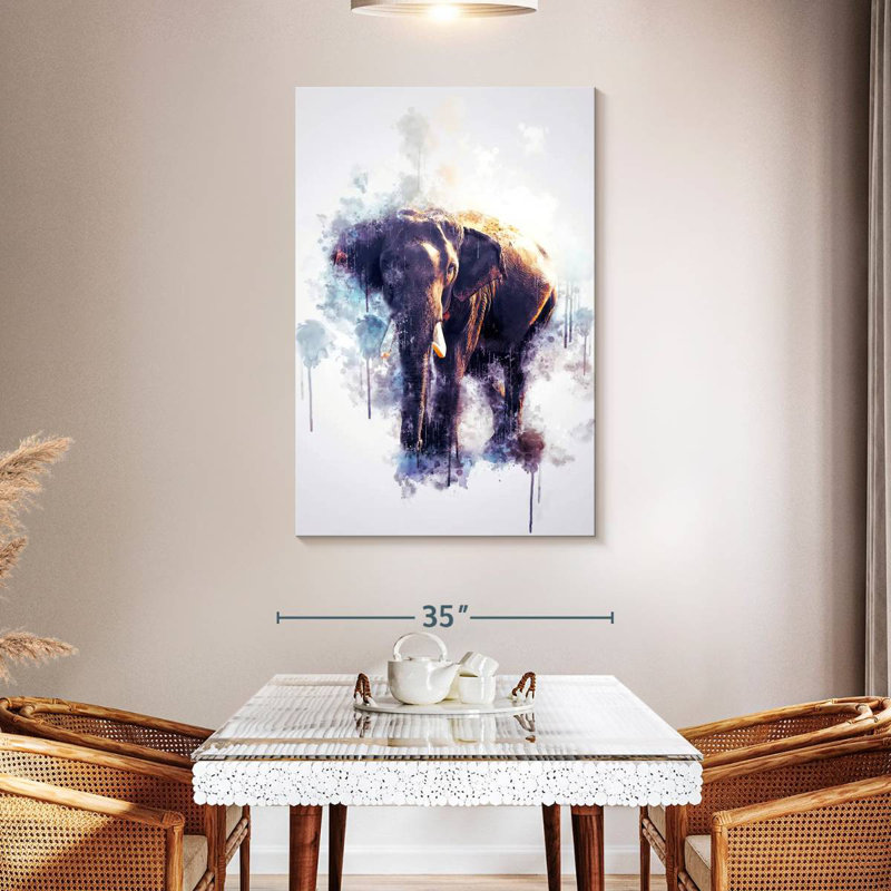 Brampt Elephant Looking, 48" H x 32" W