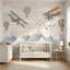 Papier peint Biplanes fantaisiste, décoration murale rétro-66581029-66581030