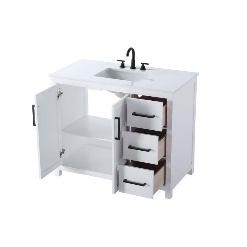 Meuble-lavabo simple 42 po, Blanc