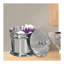 Pot de coiffeuse en acier inoxydable Triune, coton-tige au fini chromé et contenant de rangement