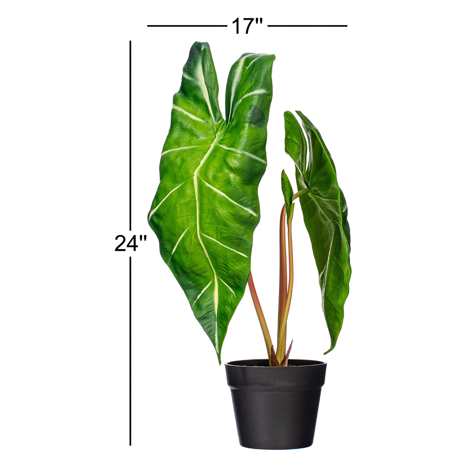 24'' Faux Alocasia Plant in Pot