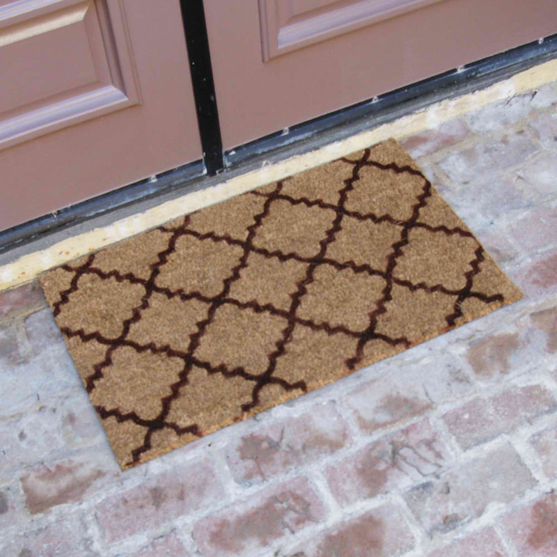 Wendland Non-Slip Geometric Outdoor Doormat, Brown
