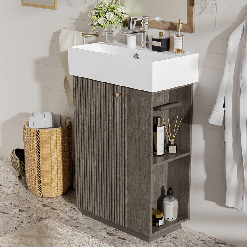 22'' Small Bathroom Vanity With Ceramic Top