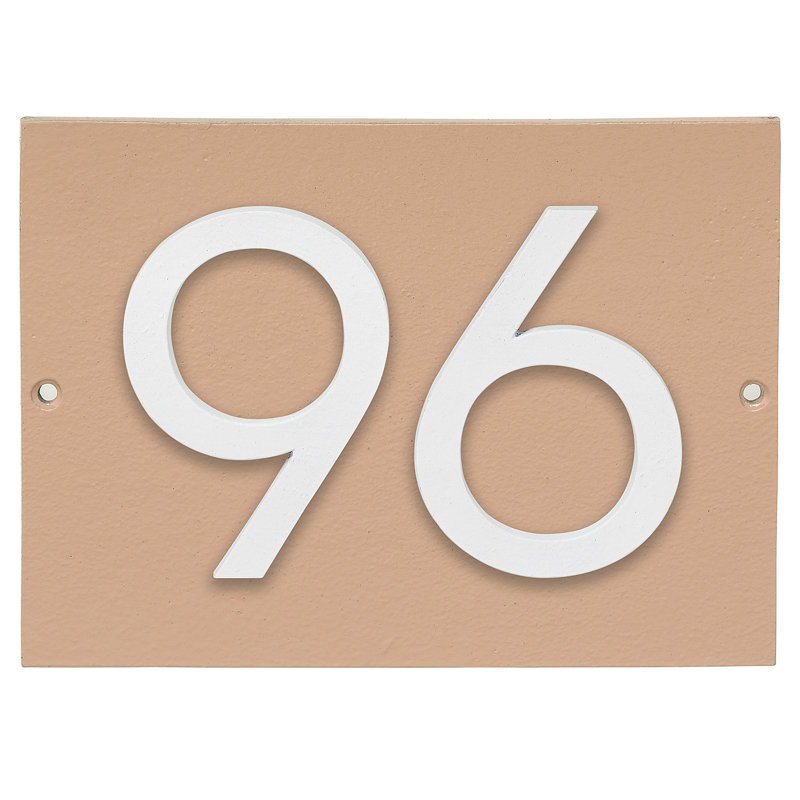 Plaque d’adresse murale sur 1 ligne flottante, Blanc, Oui, Taupe