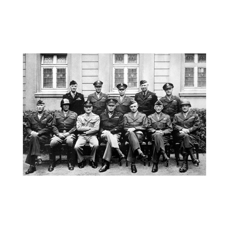 The Senior American Military Commanders Of The European Theater by Stocktrek Images - Wrapped Canvas Print