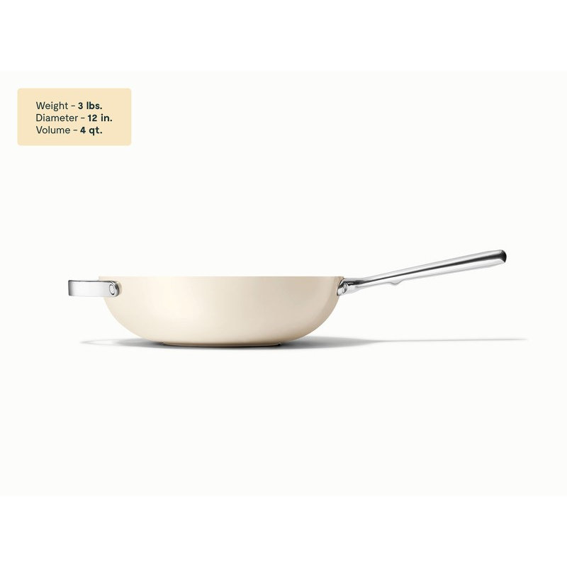 Caraway Nonstick Ceramic Fry Pan, Cream, 12"