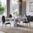 70.08" Dining Table Set Of 4,Rectangle Faux Marble Table And 4 Faux Leather Dining Chairs With Stainless Steel Base-65684235-65684236-63227913