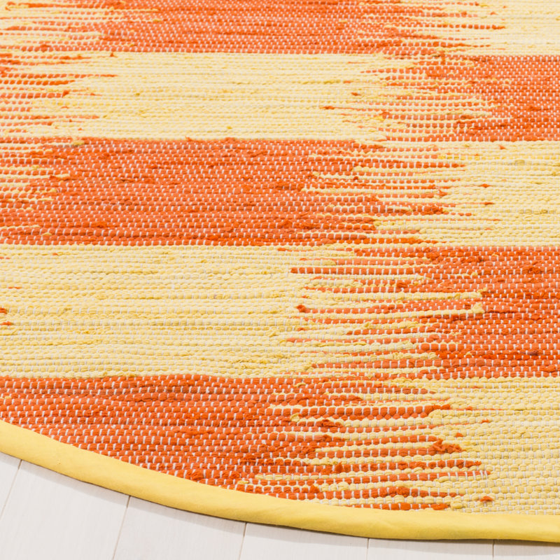Opie Hand Woven Cotton Ikat Rug, Round 6'