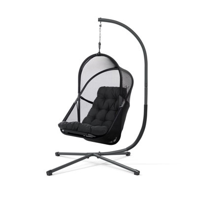 28.4" W Modern Swing Chair, Black