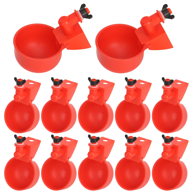 Ensemble de 12 tasses à eau automatiques pour poulets de 3/8 po