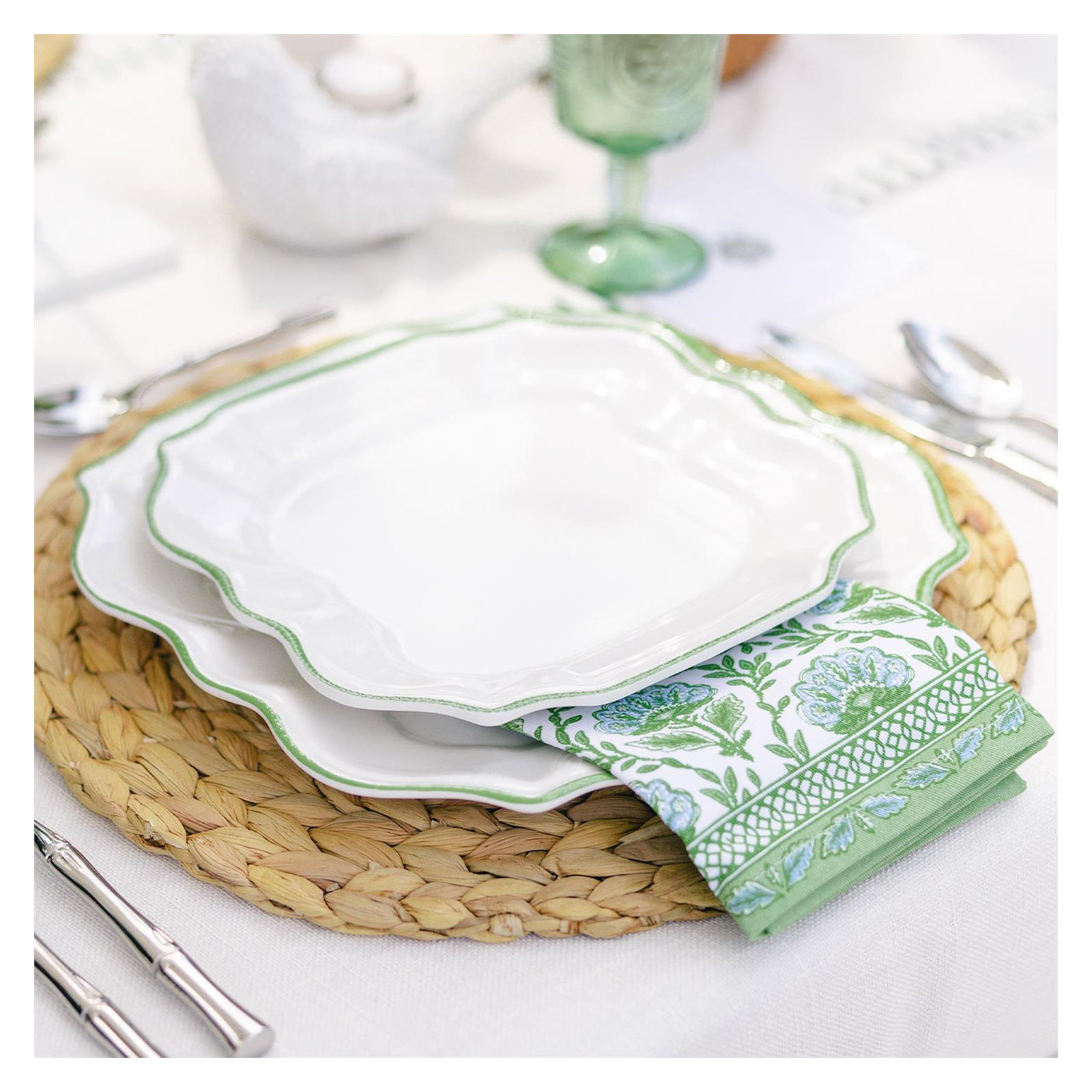 Bayla Cotton Blend Floral Square Napkin