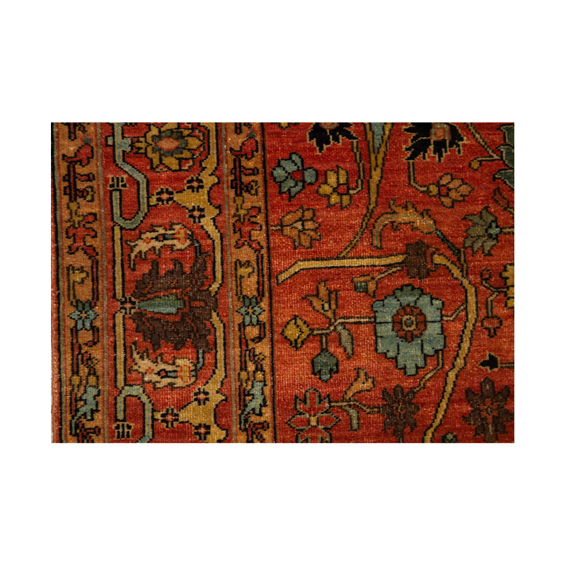 Tapis rouge et rouge noué à la main de haute qualité
