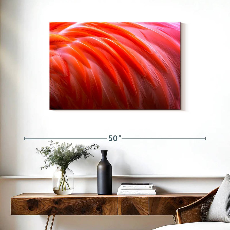 Brampt Bright Pink Flamingo Feathers, 24" H x 36" W