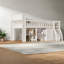 Lit mezzanine double compact avec rangement en bois