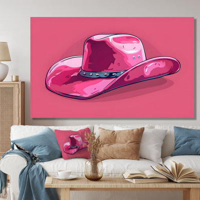 Décoration murale chapeau de cowboy rose