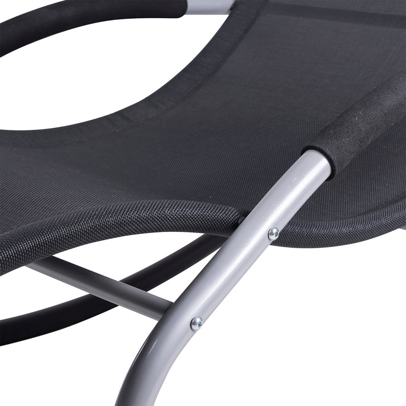 Chaise longue en acier Anyelo, chaise berçante en acier Zero Gravity et chaise berçante inclinable avec coussin amovible
