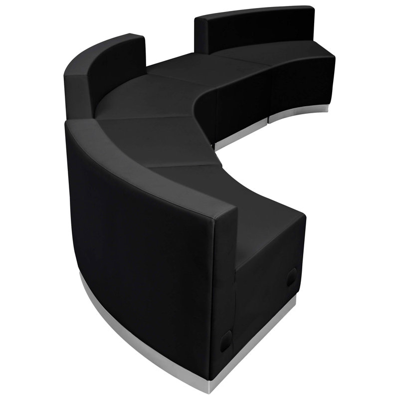 Configuration de réception modulaire Hercules 5 PC LeatherSoft avec dossier et siège tendus, Noir