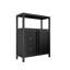 Meuble de rangement noir en bambou à grande capacité pour salle de bain
