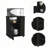 Correy 4-Shelf Microwave Cabinet with Caster Black Wengue-1026442056