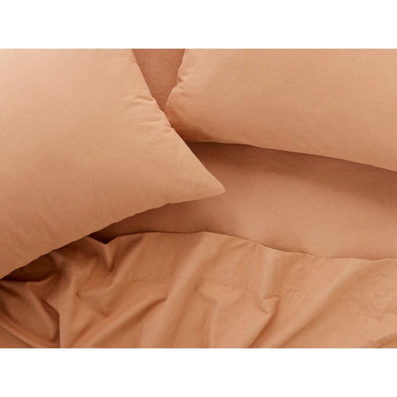 Ensemble de draps en flanelle Cloud Cloud, Ensemble de draps pour grand lit avec 2 taies d'or, Naturel
