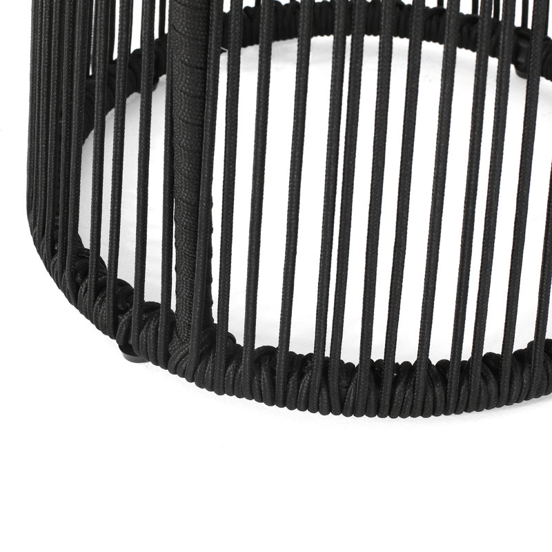 Woven Moonstone Side Table, Black