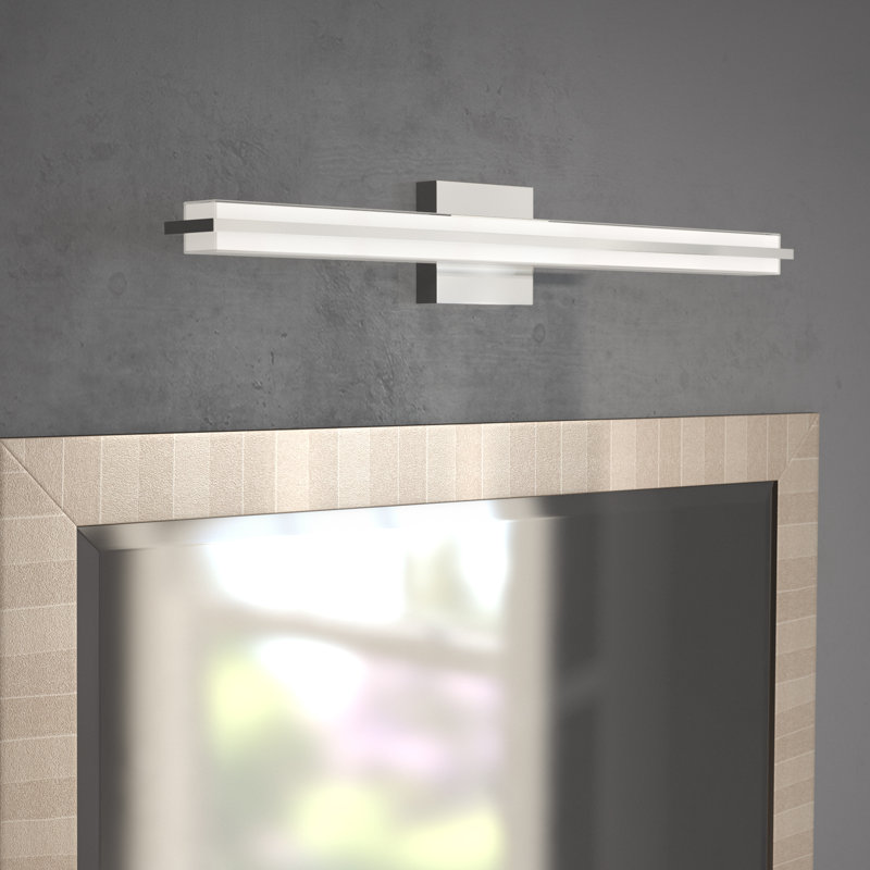 Barre d'éclairage de salle de bain à DEL à intensité variable 1 lumière Jamestown, Nickel brossé