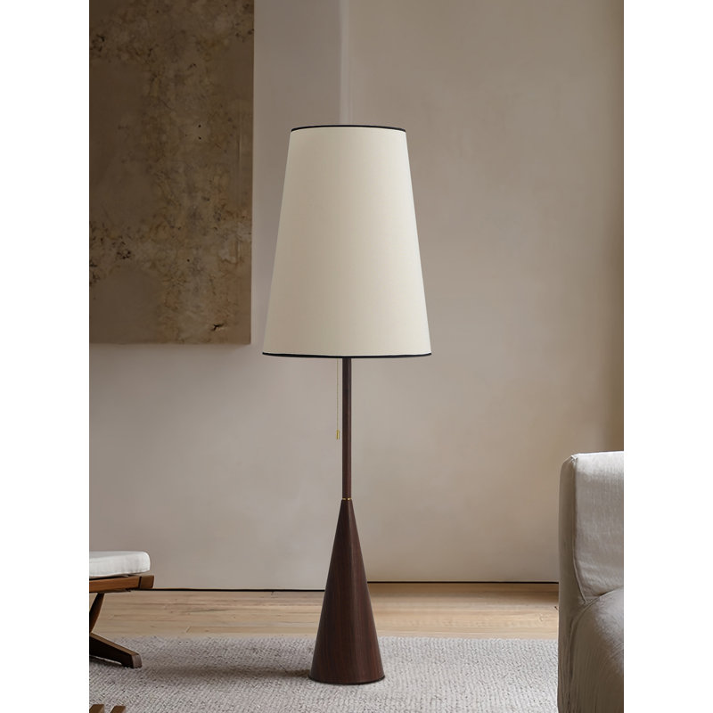 French Vintage-Style Iron & Fabric Floor Lamp