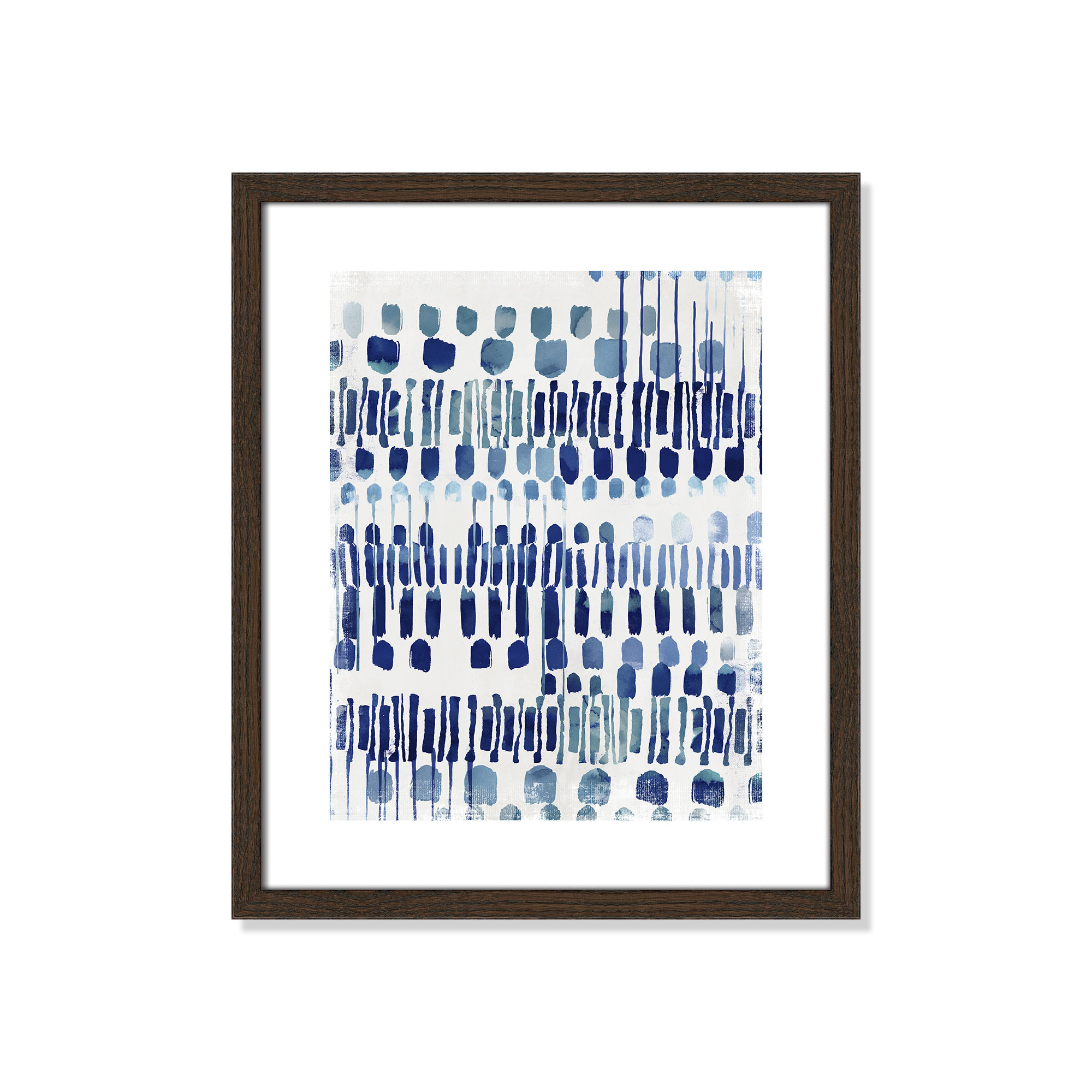 Continuously I - Painting Print, White, 19" H x 16" W x 0.75" D, Walnut Wood Grain Framed Paper