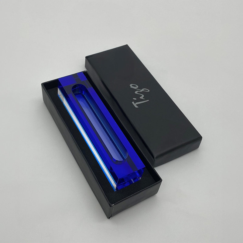 Lucite Mezuzah, Blue