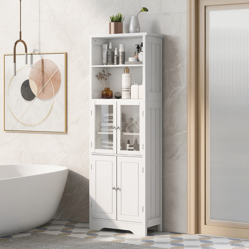 Grande armoire de plancher autoportante avec tablettes et portes