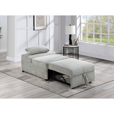 Velours cendré de couleur frêne, convertible avec siège et coussin contemporain