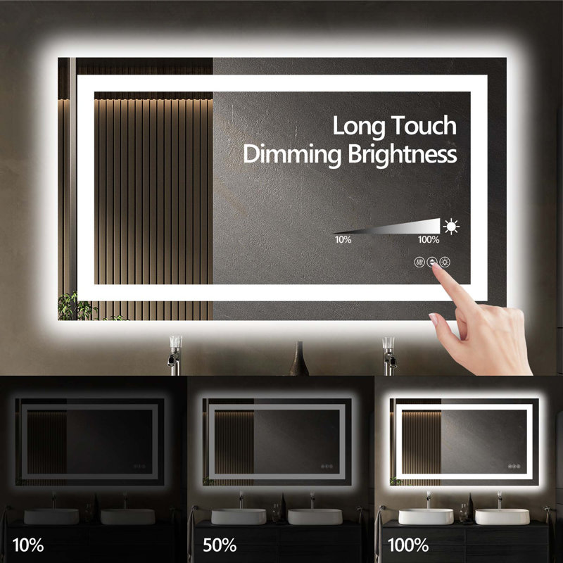 Frameless LED Bathroom Mirror,Smart Mirror, 24" x 32", Vertical