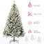 Arbre de Noël de 6 pi avec feuilles en plastique et 607 branches, et option ignifuge 607 élégante, blanc chaud