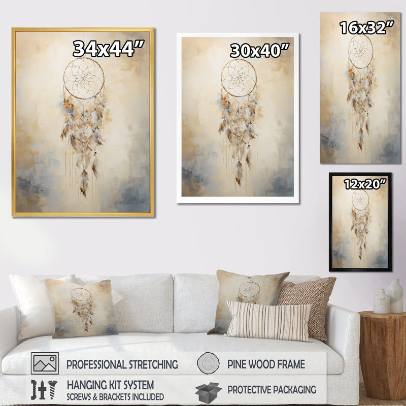 Thread of Dreams Blue Dreamcatcher I sur impression sur toile, Toile tendue, H 40 po x l 30 po
