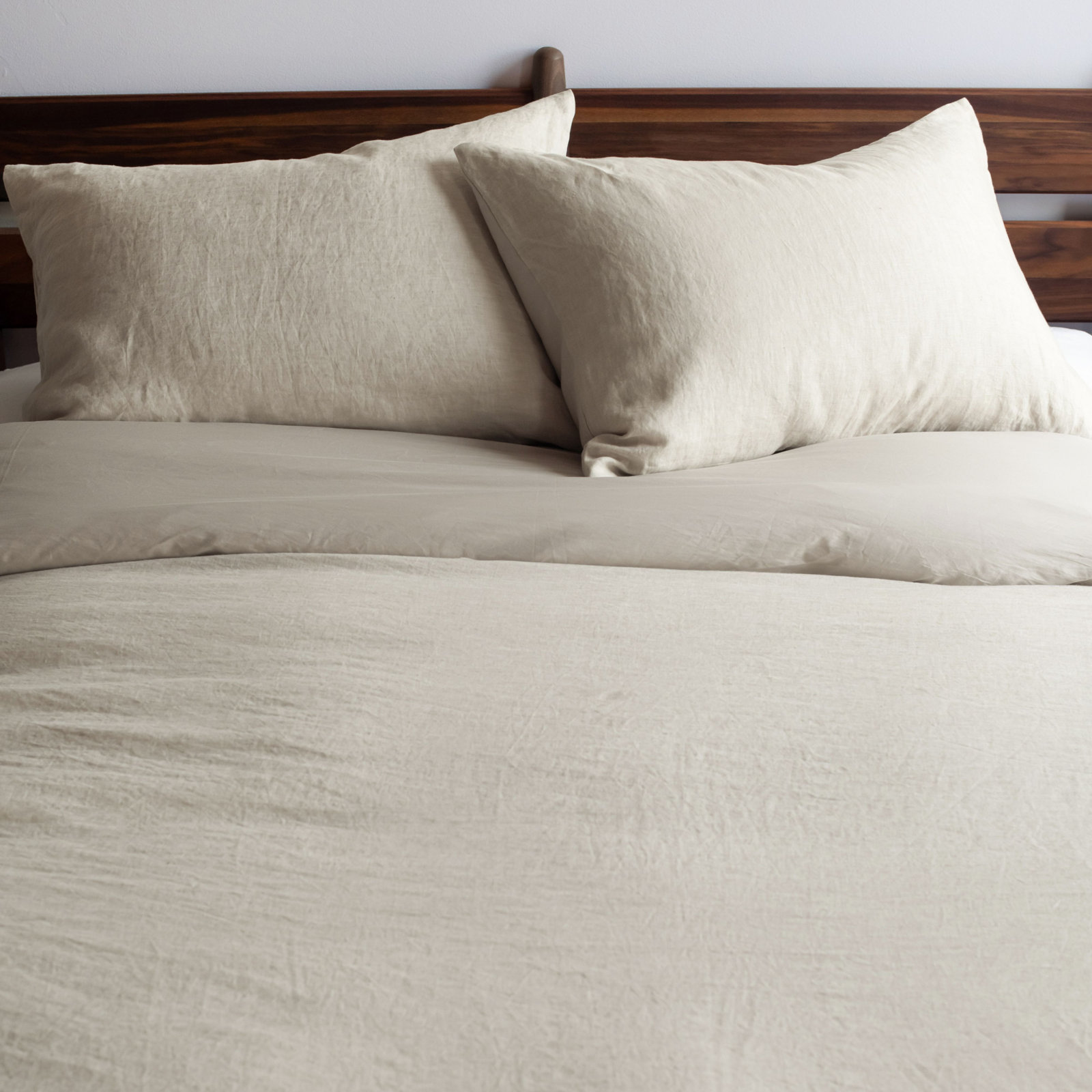 French Linen Duvet Cover Set, Twin Duvet Cover + 1 Standard Pillow Sham, Putty Heather