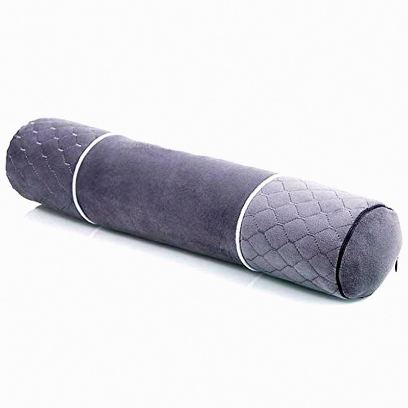 ComfortMax Neck Support Pillow - Pain Relief Cervical Roll for Back Sleeping - Washable Pillowcase - Gray Bolster Round Roll