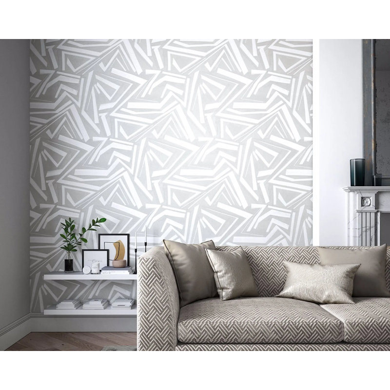 Transverse Geometric Wallpaper Roll, Marble